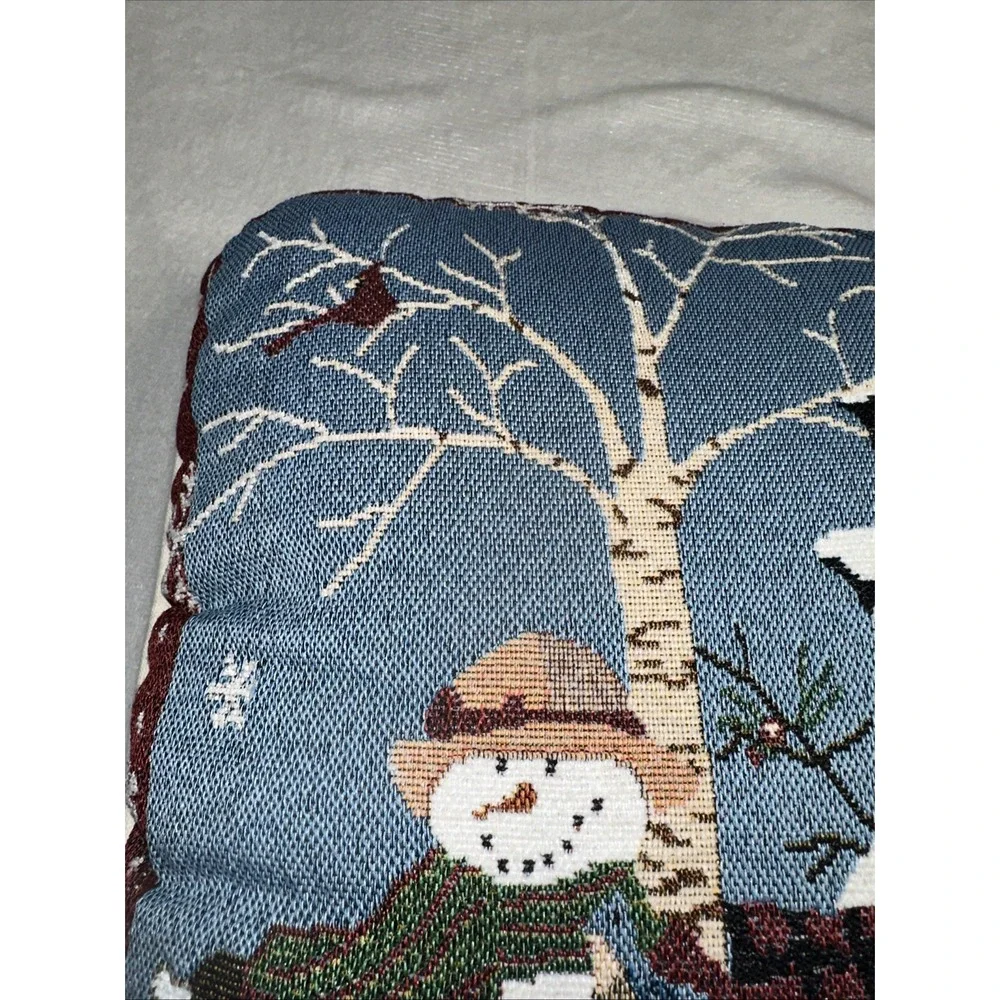 Snowman Family Tapestry Throw Pillow 15